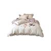 Conjunto de quatro peças de algodão com dupla camada de fio de coração para meninas, estilo coreano, floral, acolchoado, bordado, colcha, lençol de cama de 1,8 m