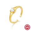 Anel Aberto de Prata Esterlina S925 Gota d'Água com Diamante Anel de Casamento com Significado Estilo Coreano Celebridade da Internet Elegante Anel para o Dedo Indicador