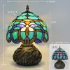 Nueva Lámpara de Mesa Tiffany Estilo Retro Americano Sala de Estar Estudio Lámparas Artesanales de Vidrio de Colores Pantalla de Lámpara Lámpara de Mesa Americana
