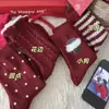 Calcetines Gruesos de Felpa para Otoño e Invierno de Caña Media, Calcetines Deportivos Rojos para Bádminton del Año del Caballo 2025, Calcetines Rojos para Mujeres en Su Año Zodiacal