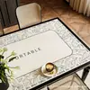 Porta-copos quadrado com estampa de couro retrô americano para sala de estar, mesa de jantar, mesa de centro, toalha de mesa à prova d'água, à prova de óleo, resistente ao calor, personalizável