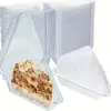 Caja de Ampolla Triangular Más Vendida de Amazon Caja Transparente Desechable para Pastel Caja de Empaque para Hornear Sándwich de Capa de Durian
