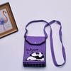 Bolso para teléfono móvil de estilo coreano con diseño de panda pequeño, bandolera de punto, bolso de mano con solapa, bolso informal para salir