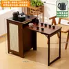 Mesa de Té Pequeña y Gabinete de Té para Uso Doméstico, Mesa Simple para Preparar Té, Mesa de Té y Mesa de Café Integradas, Mesa de Sala de Estar para Beber Té y Preparar Té, Juego Completo