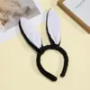 Faixa de Cabeça de Coelho de Pelúcia Fofa Coreana Acessório para Festa Infantil Performance Páscoa Laço Orelhas de Coelho Faixa de Cabeça