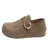 Gu Yun2026 Outono Novo Retro Fivela Birkenstock Sapatos Mocassins Casuais Sola Grossa Fashion Versátil Rasteirinhas