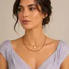 Collar de clavícula para mujer con colgante de perla en forma de corazón simple de moda europea y americana personalizado, apilado de doble capa, joyería al por mayor