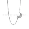 Panjia Nuevo Collar de Luna Diamante Plateado para Hombre Colgante en Forma de U Accesorios DIY Collar Cadena Versátil Collar de Perlas