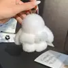 Pingente de Bolsa Coelho de Pelo de Vison Real para Mulheres, Exquisito e de Luxo, Chaveiro de Carro de Coelho de Pelúcia, Boneca Pequena