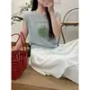 Suéter de Verão Novo Estilo Coreano Fashionável Versátil Gola Redonda Manga Curta para Mulheres Solto Emagrecedor Suéter Top Tendência