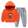 Conjunto de Suéter con Capucha para Niños Otoño e Invierno 2023 Estilo Occidental Nuevo para Niños Medianos y Grandes Ropa de Invierno Gruesa y Cálida con Forro de Felpa