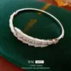 Pulsera de Hebilla Trapezoidal Entrelazada Electrochapada en Oro Real, Moda, Simple, Estilo Minimalista, Diseño Único, Joyería Versátil