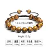 Amazon Venta Caliente Transfronteriza Pulsera de Piedras Naturales Hecha a Mano Ágata Negra Ojo de Tigre Joyería para Hombre en Stock Al Por Mayor
