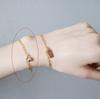 Pulsera de Cadena Simple con Letra LOVE de Marca Cuadrada Moda Coreana ins Personalizada Bola Redonda Chapada en Oro Pulsera de Bola Redonda Trendy