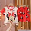 Pijama de manga corta para niños verano niñas niños caricatura ropa de casa para niños medianos y grandes traje ropa para aire acondicionado de primaria al por mayor