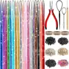 Fabricante de Xuchang Punto Brillante Colorido Seda Colorido Dorado y Plateado Seda Extensiones de Cabello Lentejuelas para el Cabello Láser Seda Extensiones de Cabello