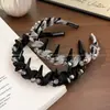 Diadema de Pedrería Estilo Coreano Accesorios para el Cabello para Mujeres Parte Superior Alta de Calavera Estilo de Lujo Ligero Diadema Elegante Sensación de Alta Gama Diadema Envuelta en Malla