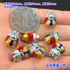Plata S999 azul ardiente oro cicada cuentas impactantes cuentas de barril pulsera tejida collar accesorios DIY hechos a mano