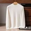 Nuevo suéter de cachemir 100% puro de 7 agujas engrosado para hombre, con cuello semi alto, tejido reversible y diseñado como una capa interior cálida, de meter