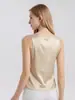 Nuevo Chaleco de Seda Huaye con Camisola de Seda de Cuello en V Integrada y Almohadillas en el Pecho, Top Interior sin Mangas para Mujer
