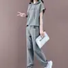 Ropa de Tallas Grandes para Mujer 2026 Nuevo Estilo de Verano para Chicas Gorditas, Conjunto Deportivo Casual Holgado y Adelgazante, Moderno Conjunto de Dos Piezas con Sudadera con Capucha