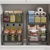 Estante de Almacenamiento para Fregadero de Cocina Gabinete Armario Cesta Extraíble Capa de Almacenamiento Multicapa Estante en Capas Nuevo Multifuncional