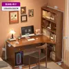 Escritorio para estudio en casa de estudiante, escritorio infantil con combinación de estantería, juego de escritorio y silla integrados, escritorio de escritura infantil simple para dormitorio