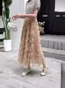Falda de lana plisada de hilo irregular con estilo 'tipsy', línea A, gran vuelo, enagua, vestido nuevo de moda para primavera y verano, cintura elástica