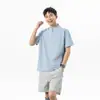 Nova Marca Tendência Proteção UV Externa Camiseta Masculina Manga Curta Verão Solta Meio Zíper Casual Top para Casal Estilo Montanha T