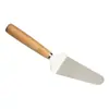 Pala para Pizza con Mango de Madera Herramienta de Pala Triangular para Hornear Pizza en la Cocina Pala para Pastel y Queso Pala para Pizza de Acero Inoxidable