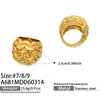 Anel Vazado Europeu e Americano Transfronteiriço Ins Design Exagerado em Aço Inoxidável Banhado a Ouro 18K Acessório Versátil Simples e Estiloso