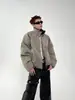Moda Japonesa Chaqueta de Algodón Simple con Cuello Alto para Hombre Otoño e Invierno Suelta Cálida de Algodón Versátil de Moda Casual