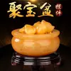 Adornos de cuenco del tesoro de jade beige al por mayor, figurillas de lingote de oro y Pixiu, artesanías de feng shui para el hogar y regalos decorativos