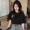 Camiseta de Manga Corta de Dibujos Animados de Delfín Suave y Linda para Mujer con Diseño Holgado Estilo Coreano de Nicho Tops de Media Manga Modernos para Estudiantes