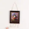 Porta-Retrato de Parede Transfronteiriço, Estilo Vintage Meio do Século, Decoração Estilo Francês Creme, Luxo Leve Abstrato com Corrente de Contas, Pode Ser Usado como Porta-Retrato