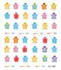 Pegatinas Calcomanías para Uñas Portátiles Panda Mariquita de Siete Estrellas Tortuguita Colección Linda Cuadrícula Completa Linda Pegatinas para Uñas DIY