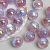 Ding Yi K16 Cuentas Redondas Pluma de Polvo de Estrellas Resina Galvanizada con Agujero Pasante Accesorios de Joyería Hechos a Mano para Cadena de Teléfono Móvil