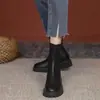 2026 Nuevas Botas Martin de Piel Suave con Cremallera Trasera para Mujer Otoño Pequeñas con Aumento Interno de Altura Suela Gruesa Tacón Grueso Adelgazantes Zapatos de Moda