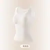 Chaleco térmico de cachemira y seda de morera para mujer con almohadilla en el pecho incorporada, sin costuras, que genera calor, para calentar la cintura y el abdomen, diseño de parche de panal, ropa interior de invierno