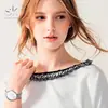 Shengke Shengke K0105 Novo Relógio Feminino de Aço Inoxidável com Malha e Quartzo Água Moda Business Casual