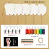 Paquete de materiales de abanico de pintura no patrimonial, juego completo de pigmentos de pintura de blanqueo, herramientas de fabricación DIY, abanico de papel en blanco con laca especial de Festival de Medio Otoño