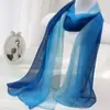 2026 Novo Modelo Lenço de Seda Chiffon Gradiente Versátil Longo Lenço de Dança Verão Proteção Solar Lenço de Praia Lenço de Primavera e Outono
