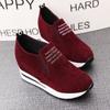 2019 Otoño Nuevo Casual Suela Gruesa para Mujer Punta Redonda Gamuza Zapatillas Planas con Aumento de Altura Zapatos Deportivos para Mujer
