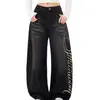 2026 Jeans de Pierna Ancha Sueltos Pierna Tijera para Hombre y Mujer High Street Americano Lavados Pierna Recta Marca de Tendencia Pantalones Largos Casuales de Gama Alta