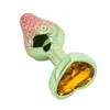 Novo plug anal de morango com cor degradê em formato de coração, brinquedo sexual para adultos, unissex, produtos para adultos exclusivamente para vendas transfronteiriças