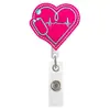 Insignia de tirador retráctil con forma de corazón y cerebro, banda de fieltro médico giratoria para pinza uterina, parche de tela bordado, fácil de tirar