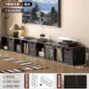 Armário preto com padrão de grade, estilo nórdico, adequado para salas de estar pequenas, armário de armazenamento de chão, quarto, e pode ser combinado com um rack de TV