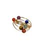 Anillo vintage de turmalina colorida con diseño de planeta para mujer, ligero y lujoso, anillo de dedo único con gran sensación de antigüedad.