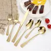 Juego de Cuchillo, Tenedor y Cuchara de Acero Inoxidable con Patrón de Cola de Pez 304, Vajilla Occidental de Alta Gama, Cuchillo para Bistec Engrosado, Tenedor de Cena, Cuchara de Cena