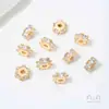 Ouro 14K Preenchido Zircônia Conserva Cor Floco de Neve Espaçador Cruz Espaçador Contas Passepartout Pingente DIY Acessórios de Joias Feitos à Mão